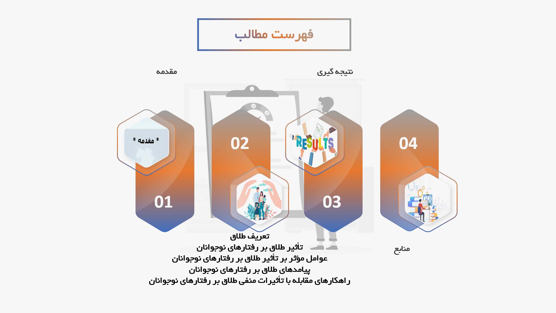 پاورپوینت تأثیر طلاق بر رفتارهای نوجوانان